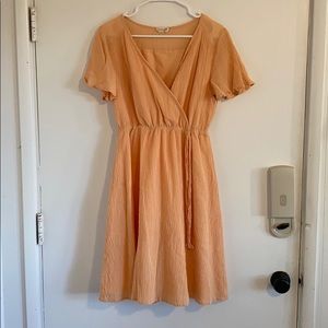 Peach wrap dress